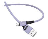 USAMS Kabel U52 microUSB 2A Fast Charge 1m purpurowy SJ435USB04 - 1569006 - zdjęcie 1